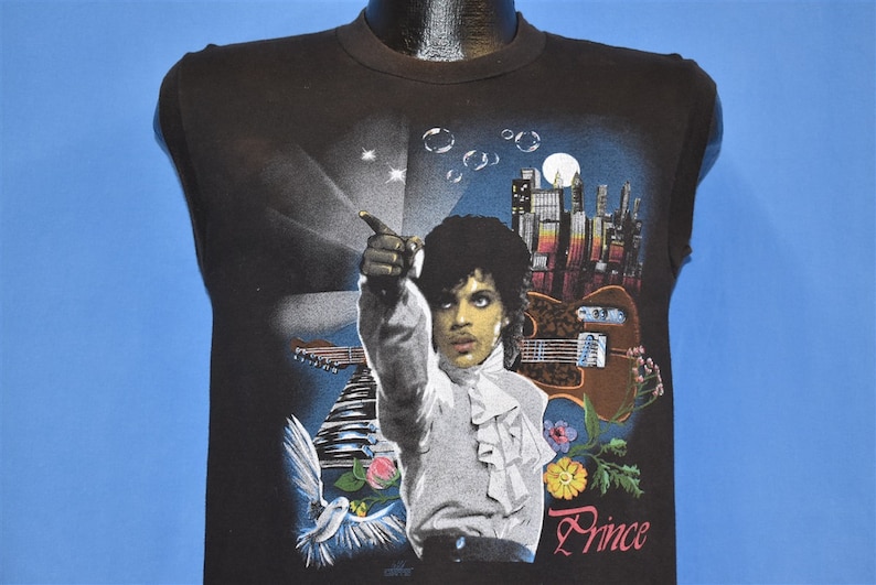 80s Prince and the Revolution World Tour 1985 Concert Sleeveless Muscle t-shirt Small 