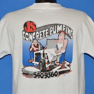 80s J.S. Concrete Pumping Funny t-shirt Medium