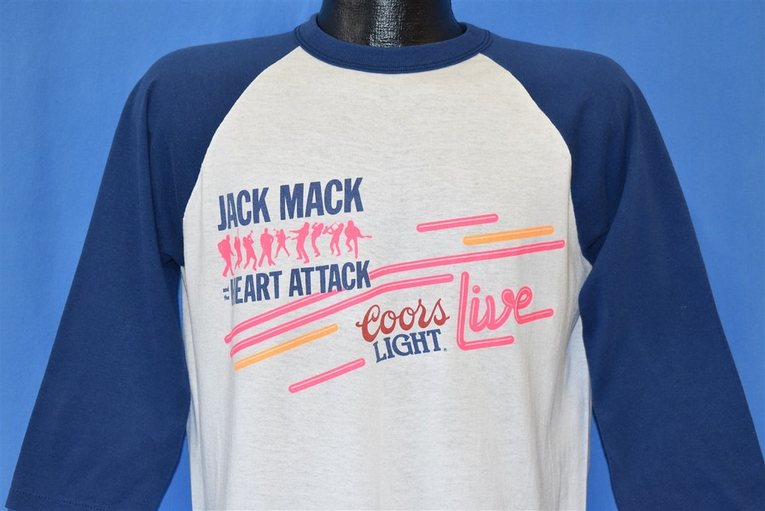 80s Jack Mack and the Heart Attack Coors Light Live Concert Raglan T ...