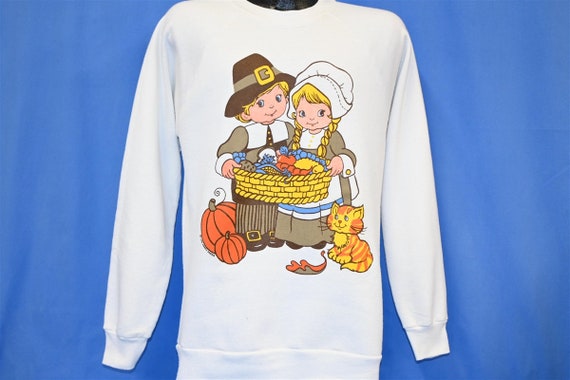90s Thanksgiving Pilgrim Harvest Festival Cartoon… - image 2