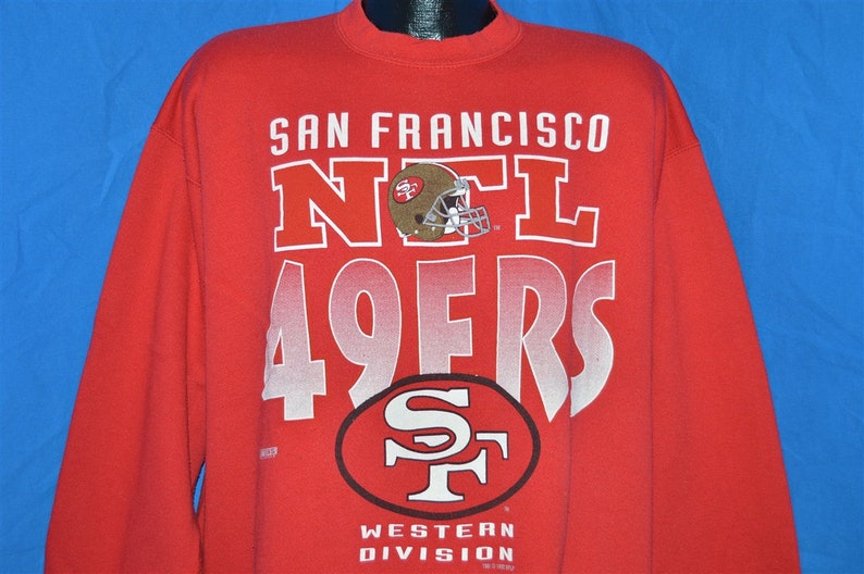 90s San Francisco 49ers Red Vintage Sweatshirt Extra-Large | Etsy