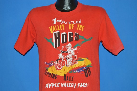 80s Valley Of The Hogs Spring Rally 1989 t-shirt … - image 1