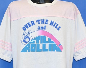 T-shirt de bowling drôle Over The Hill And Still Rollin' 80s très grand