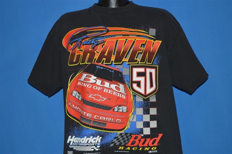 90s Ricky Craven Budweiser Bud Racing T Shirt Extra Large Etsy