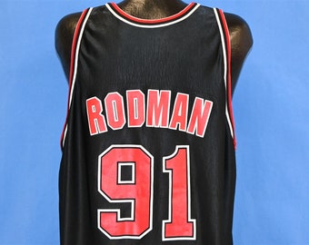 90s Dennis Rodman Chicago Bulls 91 NBA Champion Basketball