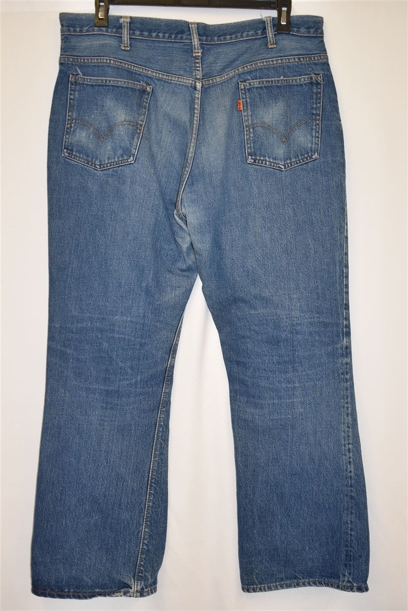 70s Levis Orange Tab Denim Blue jeans Size 39 image 3