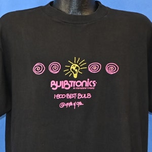 90s Bulbtronics Inc Best Bulb LED Lightbulb Company Logo All the World&#39;s a Stage t-shirt Extra Large