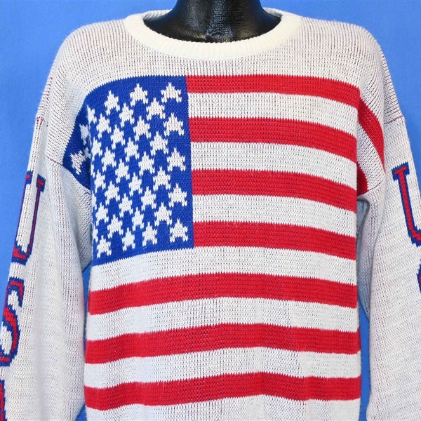 American Flag Knit Sweater Etsy