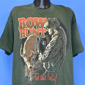 90s Bow Hunt Get That Feeling White Tail Deer Hunting Archery Big Print t-shirt XXL