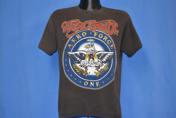 80s Aerosmith Aero Force One Pump Tour Rock Concert T-shirt Large 