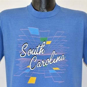 90s South Carolina Geometric Shapes Tourist Blue t-shirt Medium