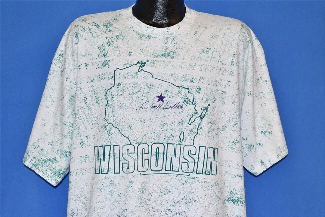 90s Camp Luther Wisconsin Three Lakes Sponge Paint Tshirt XXL Etsy