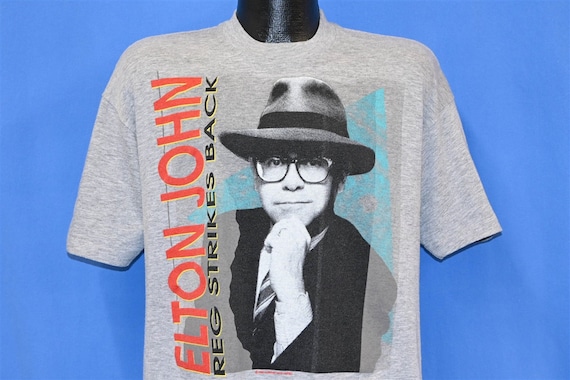 80s Elton John Reg Strikes Back Portrait 1988 Rock Music T-shirt 