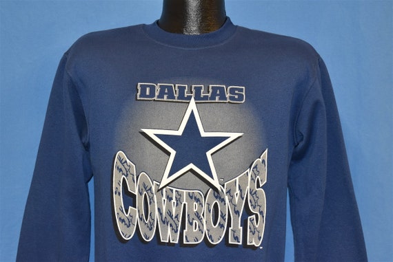 90s Dallas Cowboys NFL Football Blue Crewneck Pullover Sweatshirt Youth  Large 