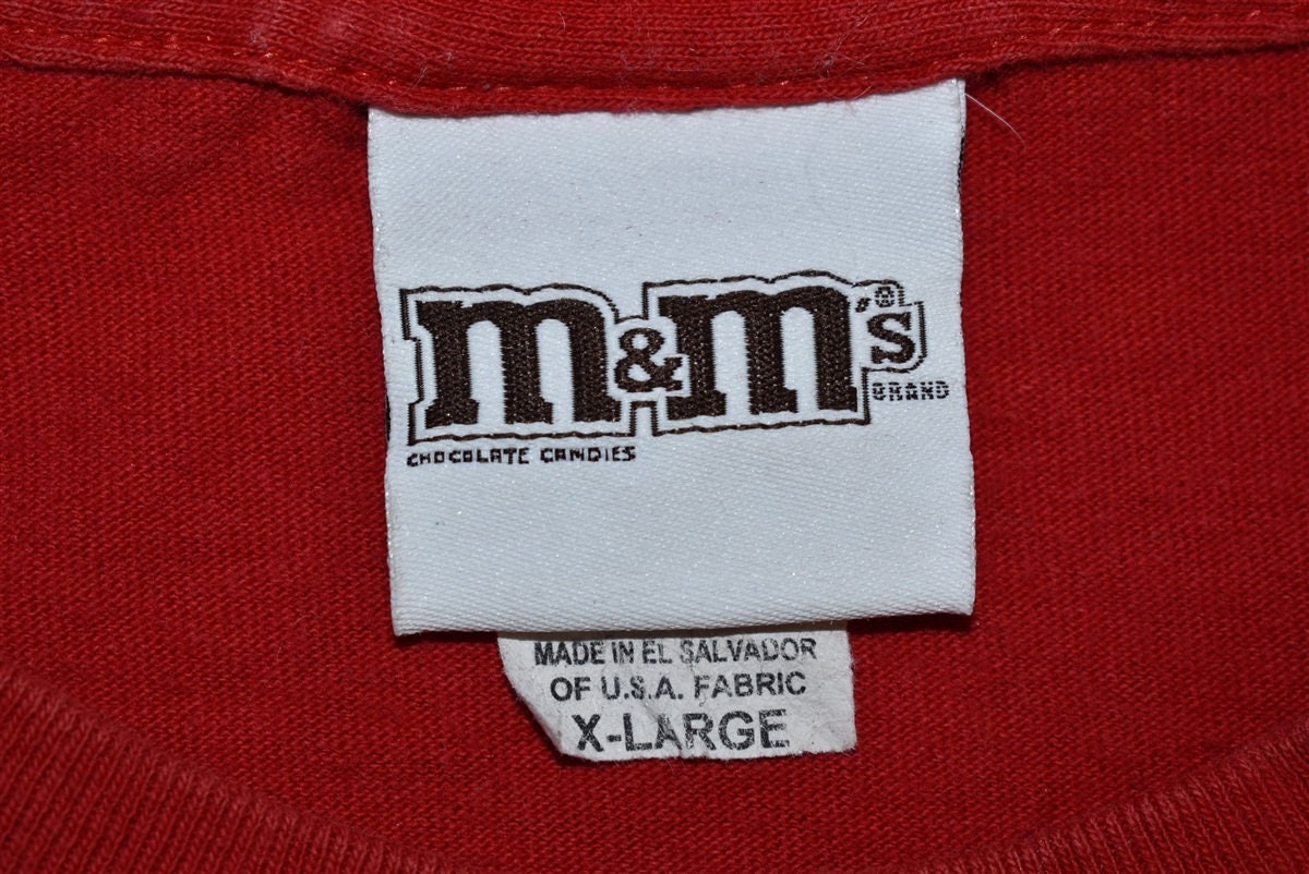 90s Red M&M Chocolate Candy Mascot Mars Funny T-shirt Extra Large