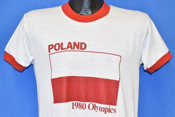 80s Olympics 1980 Poland Ringer t-shirt Medium - image 1