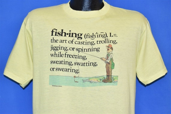 80s Fishing Definition Funny t-shirt Large