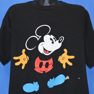 90s Mickey Mouse Walt Disney Cartoon Mascot Black t-shirt Extra Large