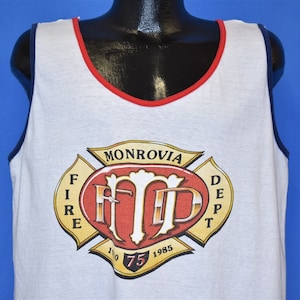 80s Monrovia Fire Department 1985 California Tank Top t-shirt Extra Large