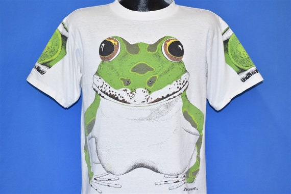 80s Leopard Frog Zooslooze Double-Sided White t-sh