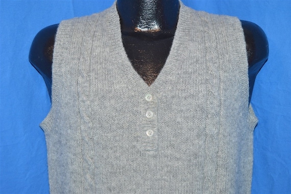 80s LL Bean Gray Vintage Shetland Wool Cable Knit