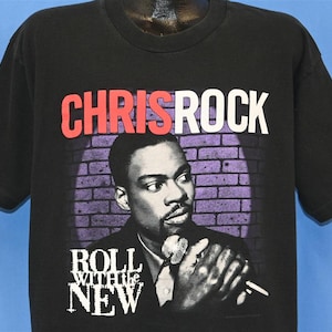 90s Chris Rock Roll With the New Tour Stand Up Comedy Black t-shirt Extra Large