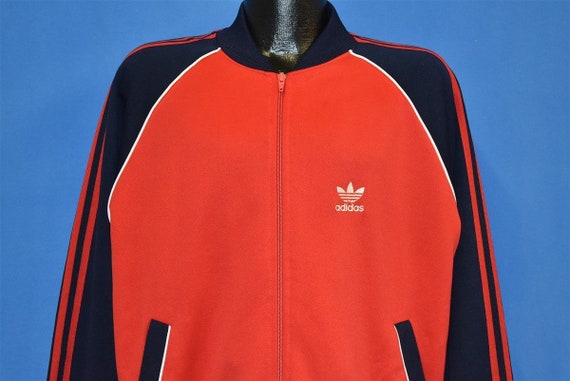 adidas red jacket white stripes