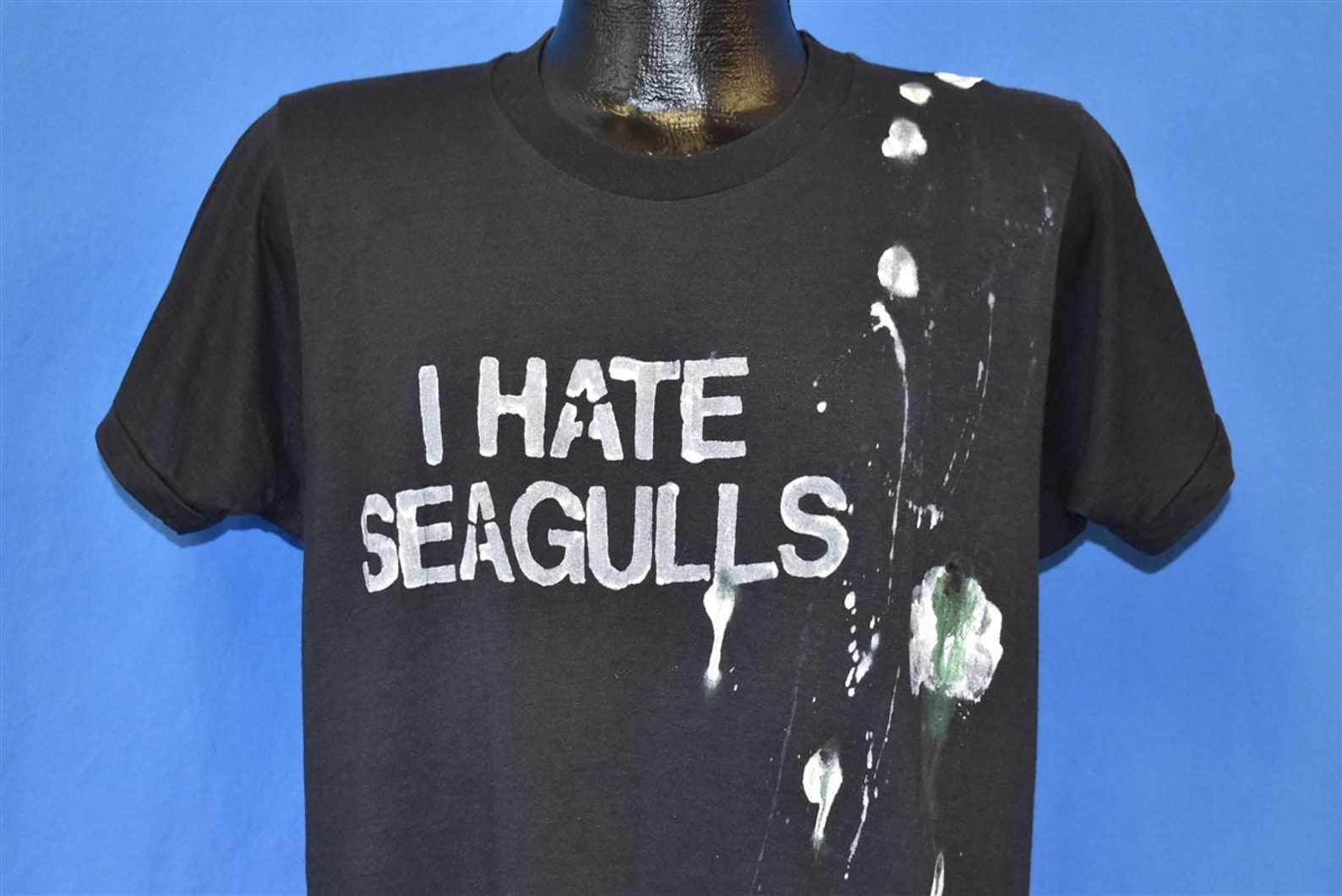80s I Hate Seagulls Bird Poop Funny Gag tshirt Medium Etsy