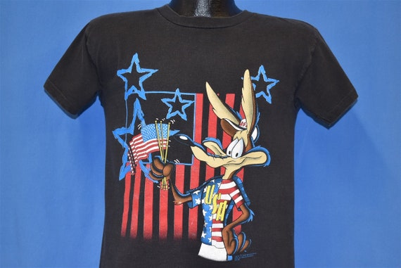 90s Wile E Coyote Looney Tunes USA America Flag C… - image 1