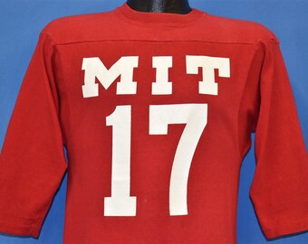 激安スーパーの“売上対決” 70s MIT #17 College Football Jersey Champion Blue Bar 3/4 トップス