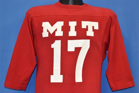 70s MIT 17 College Football Jersey Champion Blue Bar 3/4 - Etsy