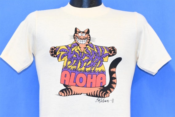 80s B. Kliban Fat Cat Aloha Hawaii Crazy Shirts t… - image 1