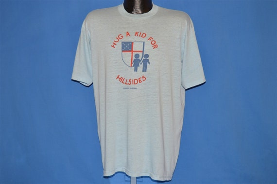 80s Hug A Kid For Hillsides Distressed t-shirt Ex… - image 2