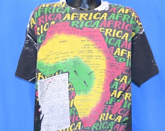 90s Mosquitohead Pan-Africa All Over Print AOP Afrocentric t-shirt Extra Large