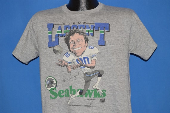 80s Seattle Seahawks Steve Largent Caricature t-sh