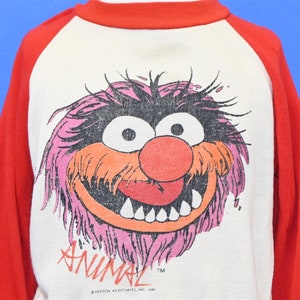 80s Muppets Animal Jim Henson Puppet Raglan Sweatshirt Youth Medium image 1