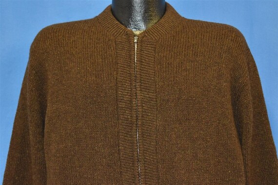 50s Gold Label Brown Zip-Up Cardigan Medium