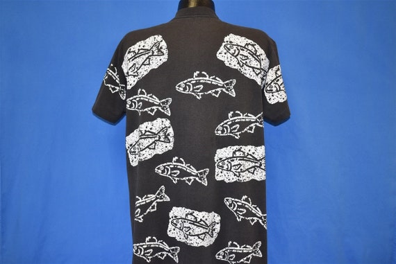 90s Edisto Beach SC Fish Print t-shirt Large - image 3