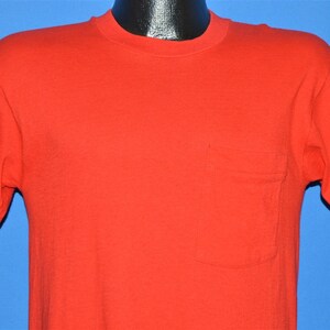 80s Red Pocket Tee Fruit of the Loom t-shirt Small
