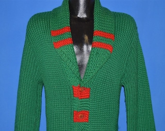 30s Shawl Collar Standard Knitting Mills Wool Cardigan Medium