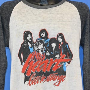 80er Jahre Heart Bebe le Strange World Tour 1980 Distressed Rock T-Shirt Medium