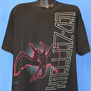 90s Led Zeppelin Icarus Swan Song Records Logo Big Print Classic Rock Band t-shirt Extra Large