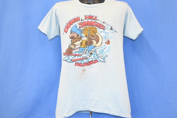 70s Downhill Smasher Ski Skiing Alaska Cartoon t-… - image 2