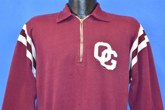 50s Southern Athletic Maroon And White Pull Over … - image 1