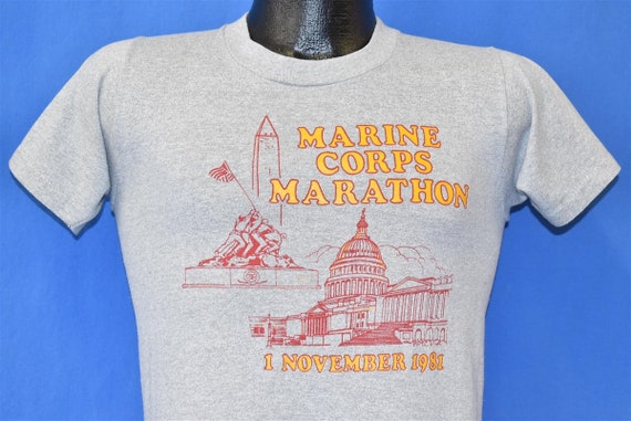 80s Marine Corps Marathon 1981 Washington DC Gray… - image 1