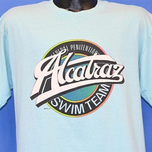 80s Alcatraz Penitentiary Swim Team Prison San Francisco Bay Funny Souvenir t-shirt Large
