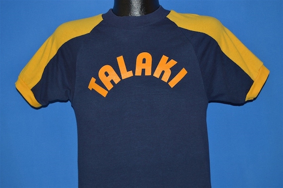 70s Talaki Blue and Yellow Blue Bar Champion t-shi