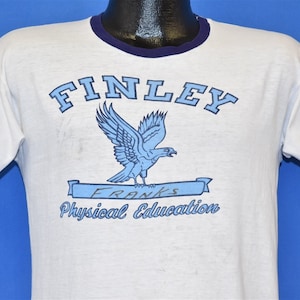 60s Finley Physical Education Franks Distressed PE Ringer t-shirt Medium
