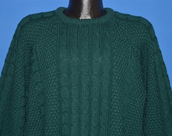 80s Carraig Donn Green Aran Sweater Large - Etsy