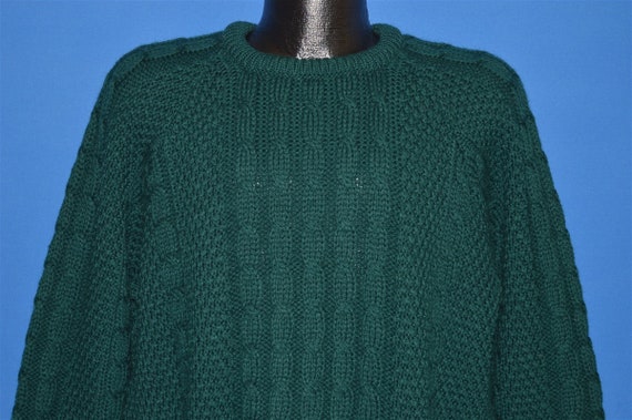 80s Carraig Donn Green Aran Sweater Large - Etsy
